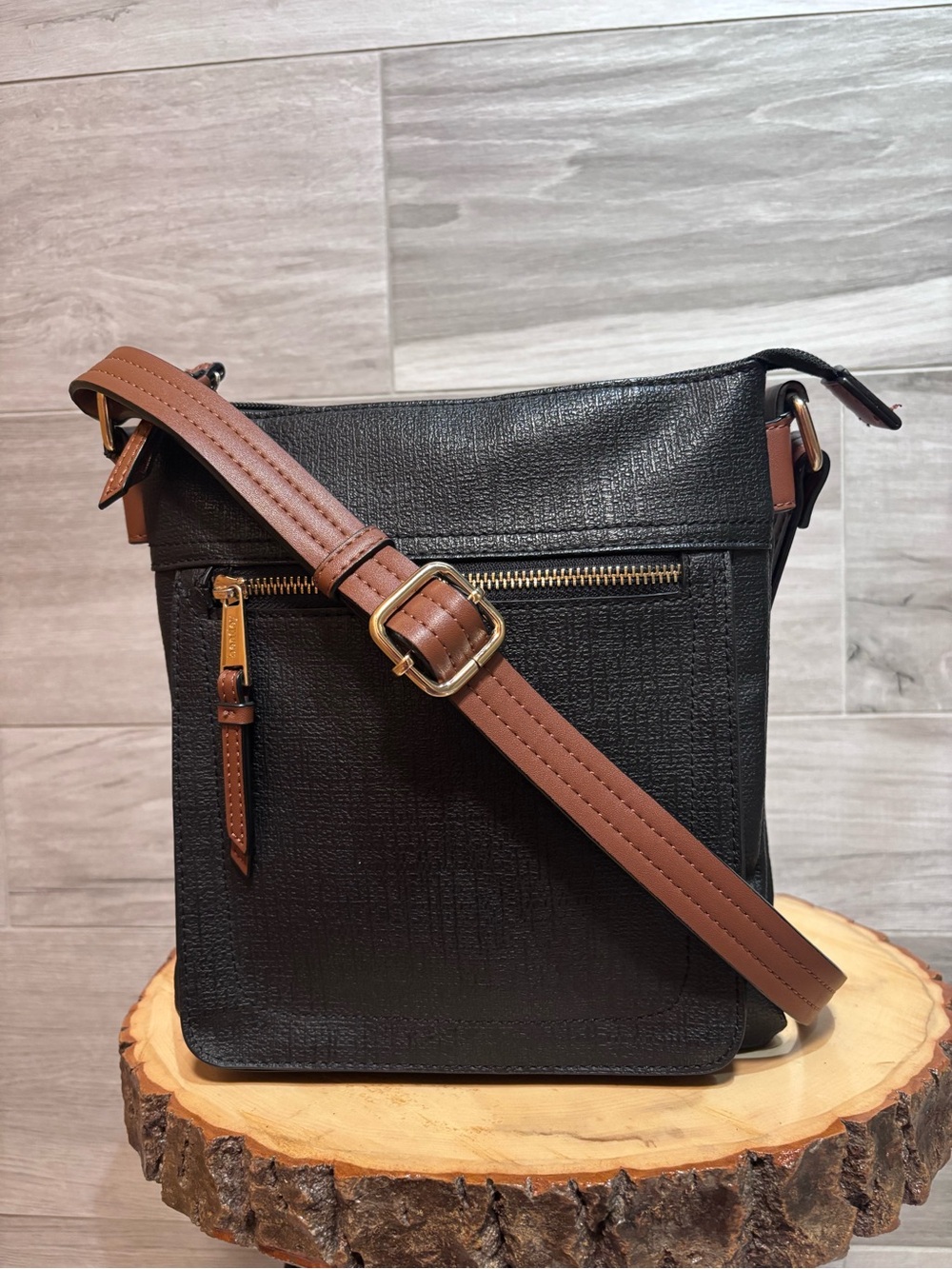 Bentley Black & Brown RFID Crossbody Bag